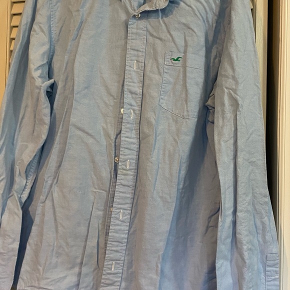 Hollister Light Blue Casual Button Down Shirt - Picture 1 of 3